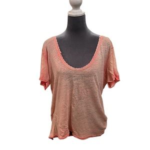 Free People We The Free deep V tee with lace details size large